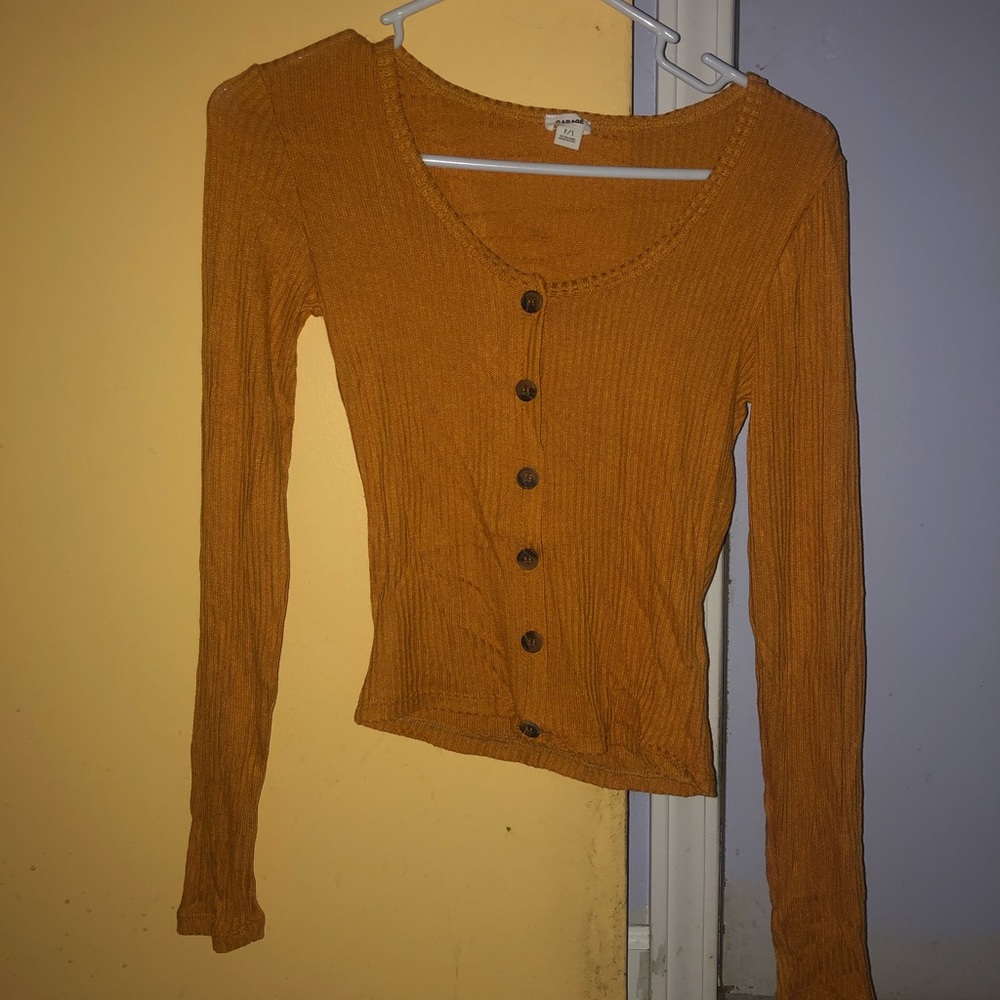 Long sleeve small sized GARAGE mustard yellow top